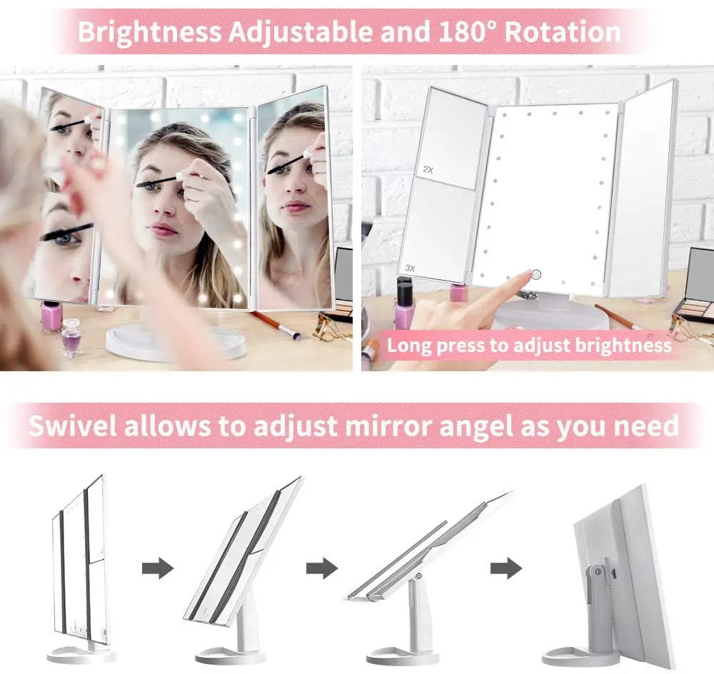 LED Touch Screen Makeup Mirror