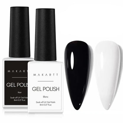 Black and White Gel Nail Polish Set