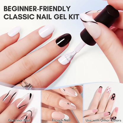 Black and White Gel Nail Polish Set