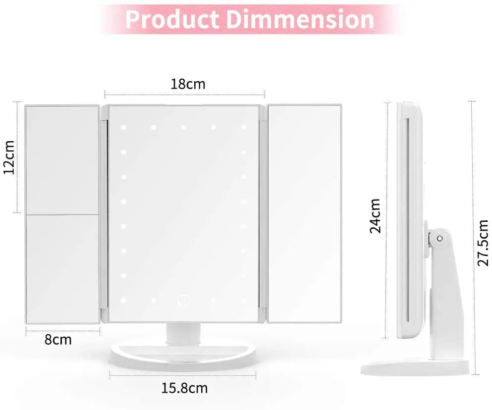 LED Touch Screen Makeup Mirror